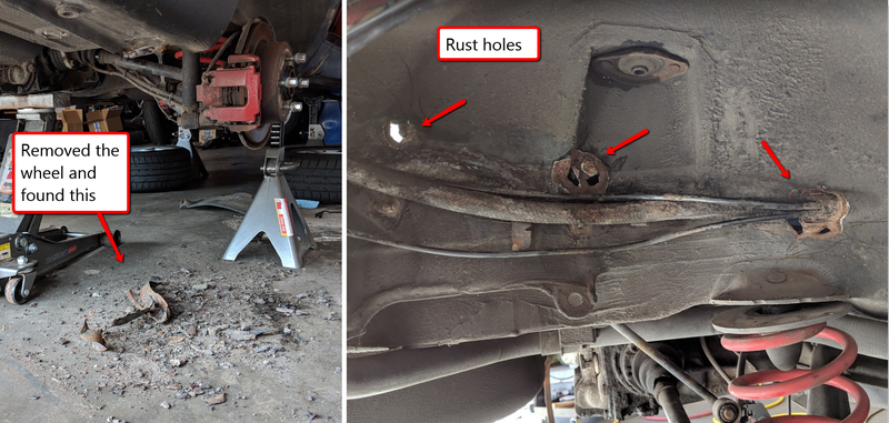 A lesson in questionable design: Routing fuel tank vent hoses through the wheel well.